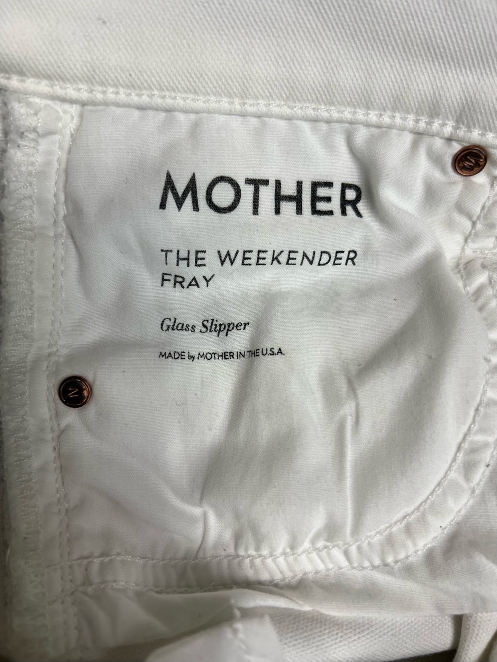 MOTHER The Weekender Fray Jeans - White